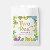 Twee Rex Dinosaurus 2e Tweede Verjaardagsfeest Bedankzakje (Voorkant)