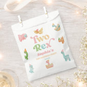 Twee Rex Dinosaurus 2e Tweede Verjaardagsfeest Bedankzakje (Geknipt)