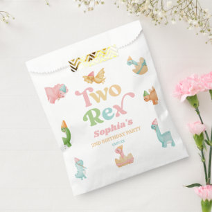 Twee Rex Dinosaurus 2e Tweede Verjaardagsfeest Bedankzakje