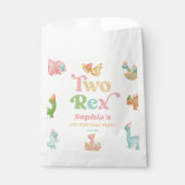 Twee Rex Dinosaurus 2e Tweede Verjaardagsfeest Bedankzakje (Voorkant)