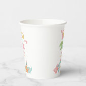 Twee Rex Dinosaurus 2e Tweede Verjaardagsfeest Papieren Bekers (Links)