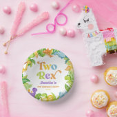 Twee Rex Dinosaurus 2e Tweede Verjaardagsfeest Papieren Kommen (Feest)