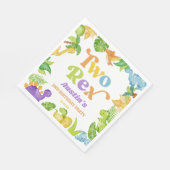 Twee Rex Dinosaurus 2e Tweede Verjaardagsfeest Servet (Hoek)