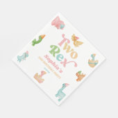 Twee Rex Dinosaurus 2e Tweede Verjaardagsfeest Servet (Hoek)