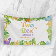 Twee Rex Dinosaurus 2e Tweede Verjaardagsfeest