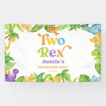 Twee Rex Dinosaurus 2e Tweede Verjaardagsfeest