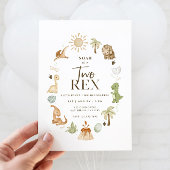 Twee Rex Dinosaurus 2e Verjaardag uitnodiging