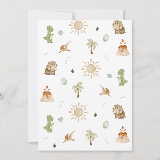 Twee Rex Dinosaurus 2e Verjaardag uitnodiging (Achterkant)