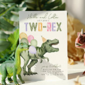 Twee-Rex Dinosaurus Verjaardag Uitnodiging