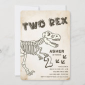Twee Rex Dinosaurus Verjaardagsfeest Kaart (Voorkant)