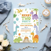 Twee Rex klaar twee partij, jongen tweede verjaard Kaart