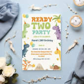 Twee Rex klaar twee partij, jongen tweede verjaard Kaart