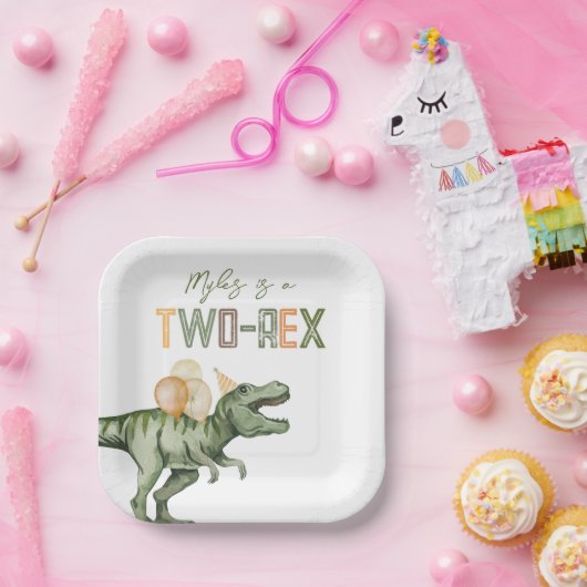 Twee-Rex Party Papieren Borden Papieren Bordje (Feest)