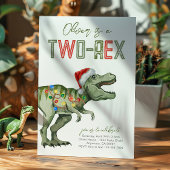 Twee-Rex Santa Dinosaur Verjaardag Uitnodiging