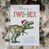 Twee-Rex Santa Dinosaur Verjaardag Uitnodiging