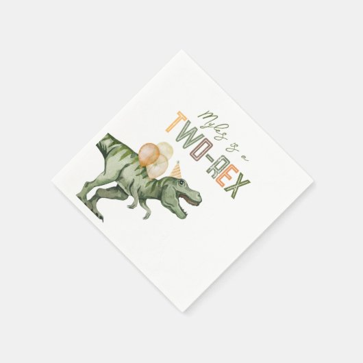 Twee-Rex verjaardagsfeestje servetten (Hoek)