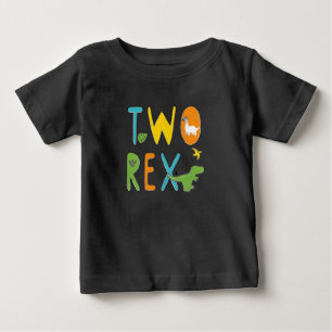 Twee Rex-verjaardagsshirt voor peuterjongen Dinosa