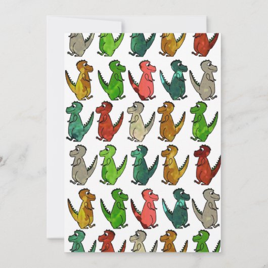 Twee rex verjaardagsuitnodigingen dinomite party k kaart (Achterkant)