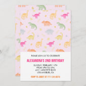 Twee rex verjaardagsuitnodigingen Meisje oerwoud v Kaart (Voorkant / Achterkant)