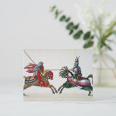 Twee ridders op een toernooi, bord uit 'A History' Briefkaart (Staand voorkant)