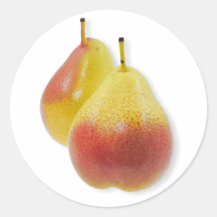 Twee rijpe peren ronde sticker