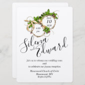 Twee ringen als een vlakke bruiloft uitnodiging (Voorkant / Achterkant)