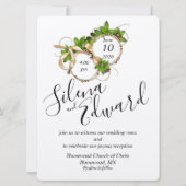 Twee ringen als een vlakke bruiloft uitnodiging (Voorkant)