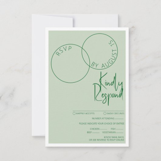 Twee ringen antwoordkaart RSVP kaartje (Voorkant)
