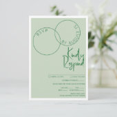 Twee ringen antwoordkaart RSVP kaartje (Staand voorkant)