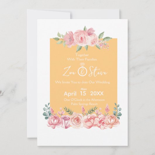 Twee Ringen Bewaar de Datum Bruiloft Uitnodiging (Achterkant)