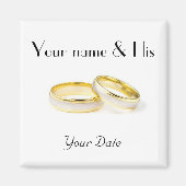 Twee ringen bruiloft magneet (Voorkant)