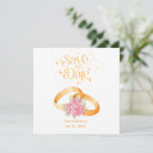 Twee ringen Save the Date Trouw Uitnodiging (Staand voorkant)