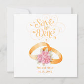 Twee ringen Save the Date Trouw Uitnodiging (Voorkant)