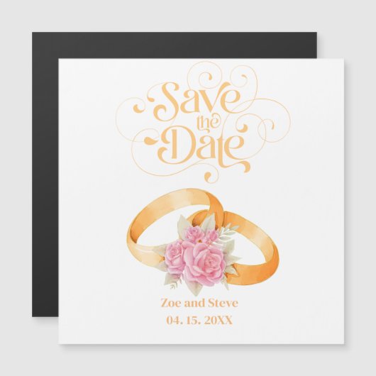 Twee ringen sparen de uitnodiging van het Datummag (Voorkant / Achterkant)