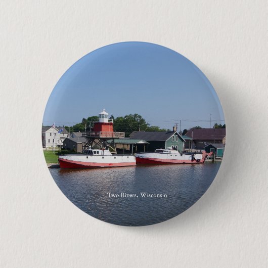 Twee rivieren, knop Wisconsin Ronde Button 5,7 Cm (Voorkant)