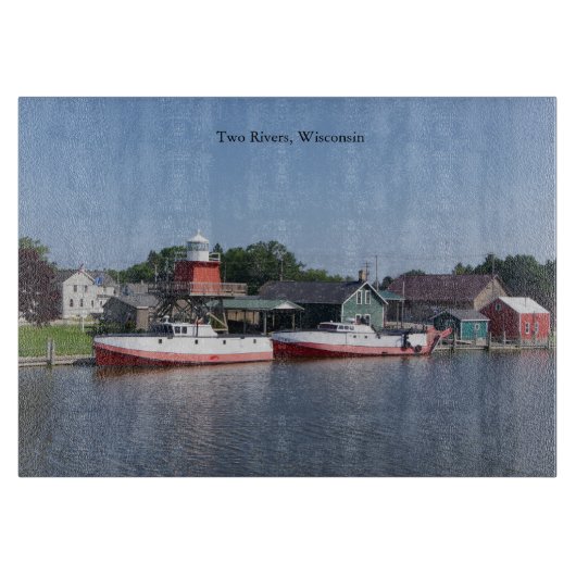 Twee rivieren, snijbord van Wisconsin Snijplank (Voorkant)