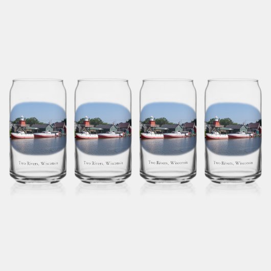 Twee rivieren, Wisconsin kan glas (Voorkant)