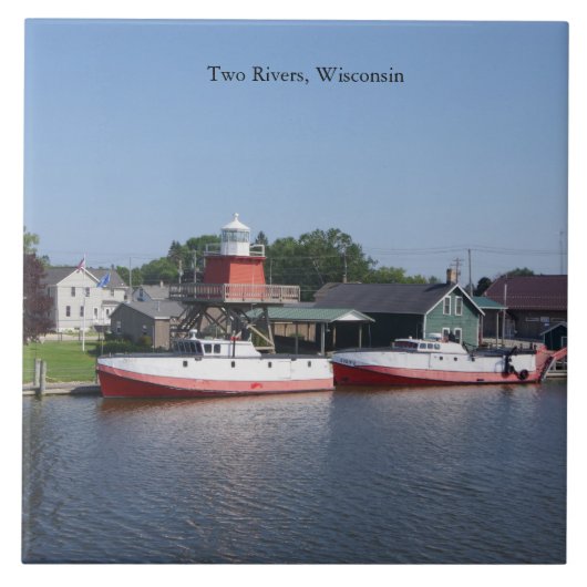 Twee rivieren, Wisconsin-tegel Tegeltje (Voorkant)