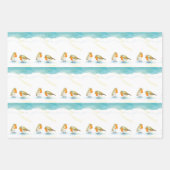 Twee Robin redborsts in Winter Inpakpapier Vel (Voorkant 3)