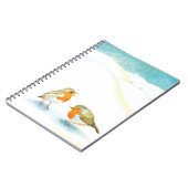 Twee Robin redborsts in Winter Notitieboek (Linkerzijde)