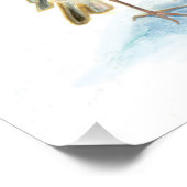 Twee Robin redborsts in Winter Perfect Poster (Hoek)