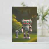 Twee robot vrienden bedankkaart (Staand voorkant)