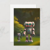 Twee robot vrienden bedankkaart (Voorkant / Achterkant)