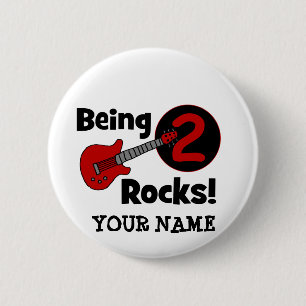 Twee Rocks. met Guitar Ronde Button 5,7 Cm