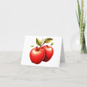 Twee rode appels bedankkaart