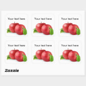 Twee rode appels vierkante sticker (Vel)