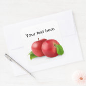 Twee rode appels vierkante sticker (Envelop)