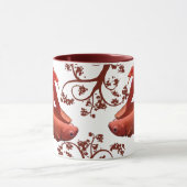 Twee Rode Bettas Mok (Midden)