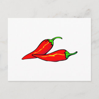 Twee Rode Chili-paprika's aan de zijkant Briefkaart