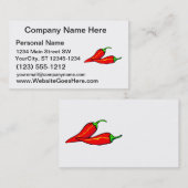 Twee Rode Chili-paprika's aan de zijkant Visitekaartje (Voorkant / Achterkant)